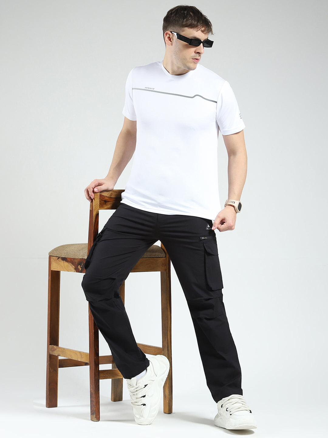 Rock.it Men White Printed Round Neck Half Sleeve T-Shirt