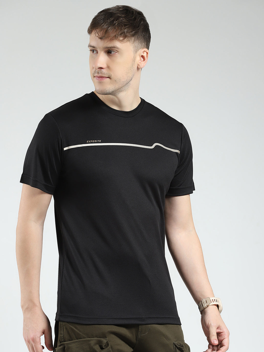 Rock.it Men Black Printed Round Neck Half Sleeve T-Shirt