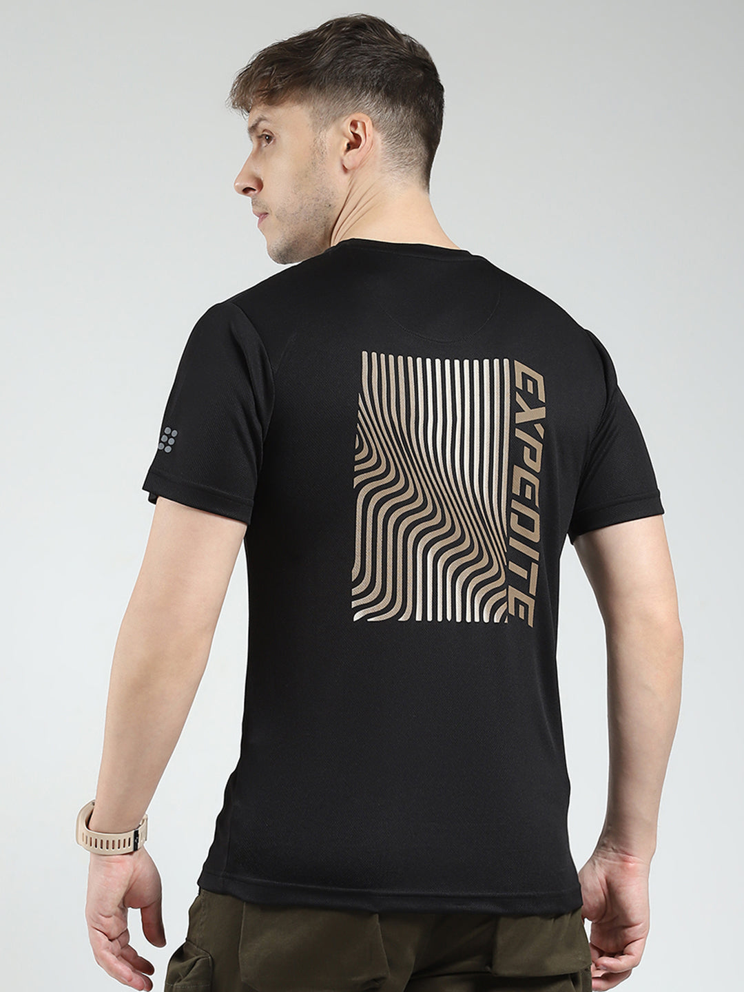 Rock.it Men Black Printed Round Neck Half Sleeve T-Shirt