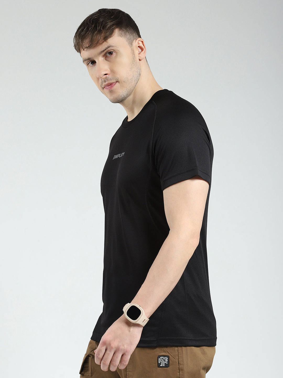 Rock.it Men Black Printed Round Neck Half Sleeve T-Shirt