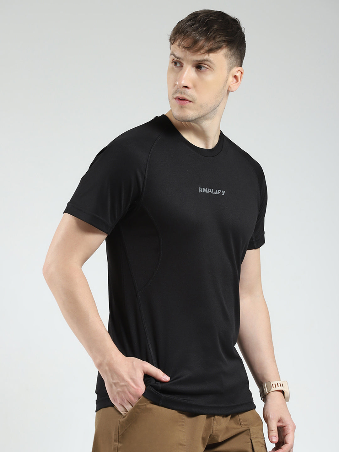 Rock.it Men Black Printed Round Neck Half Sleeve T-Shirt
