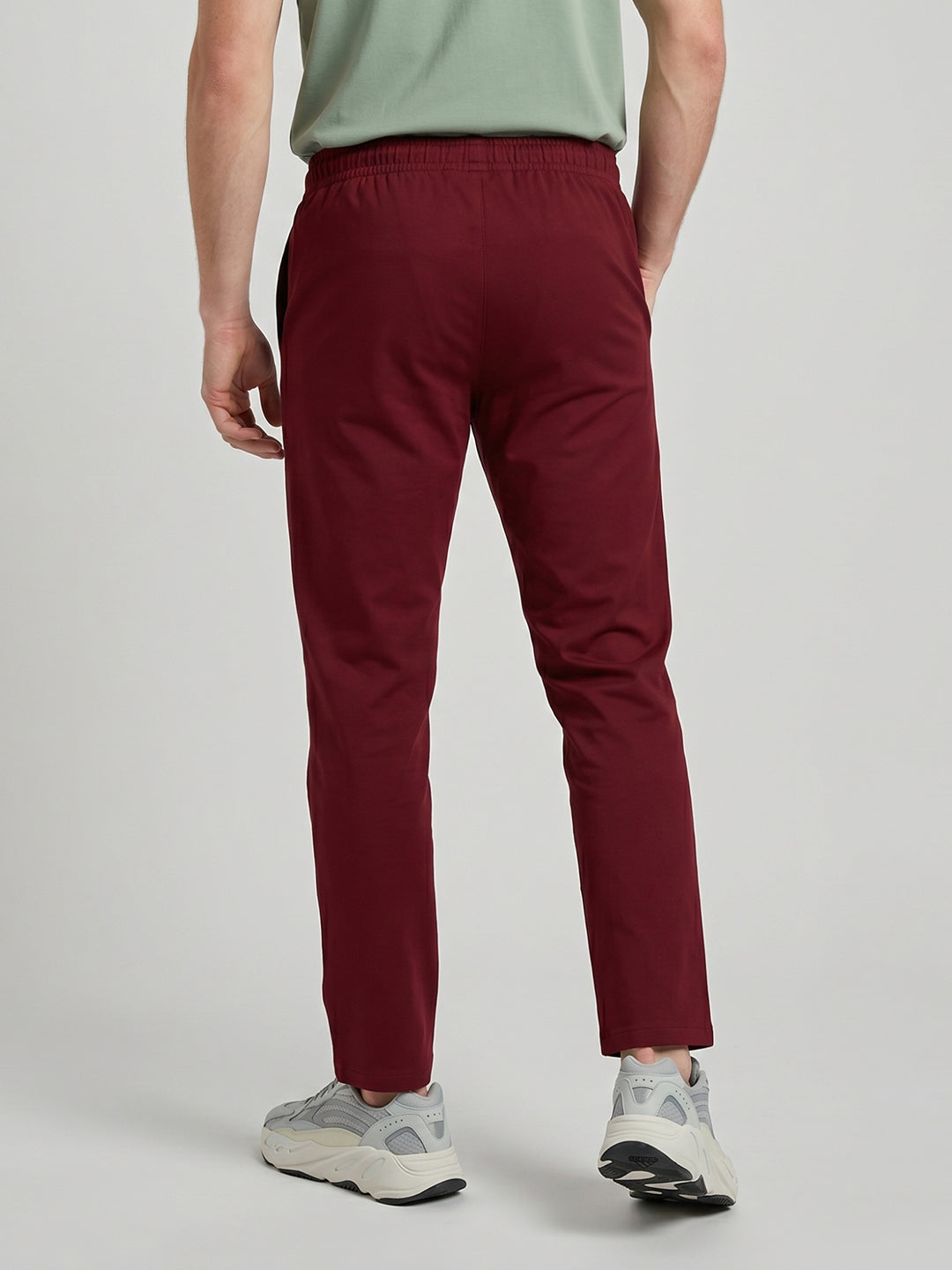 Rock.it Men Maroon Solid Regular Fit Lower