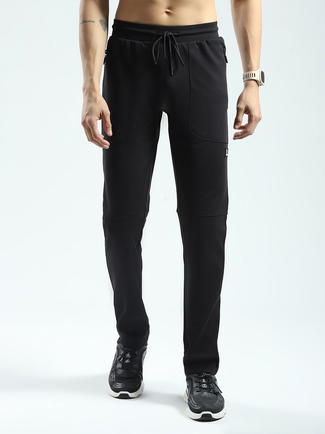 Rock.it Men Black Solid Regular Fit Lower