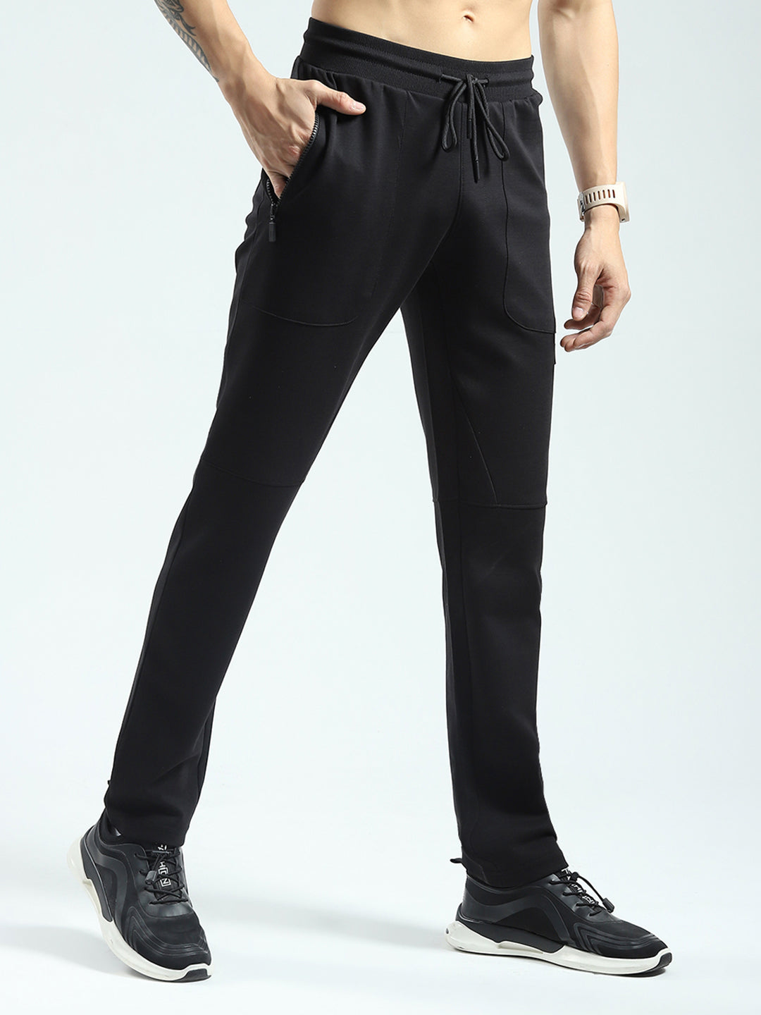 Rock.it Men Black Solid Regular Fit Lower