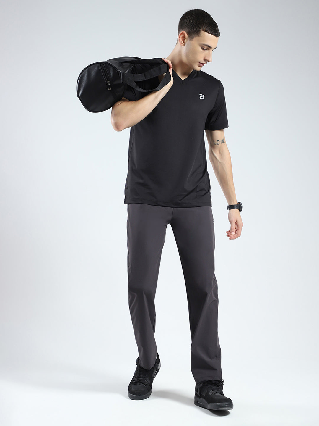 Rock.it Men Grey Solid Regular Fit Lower