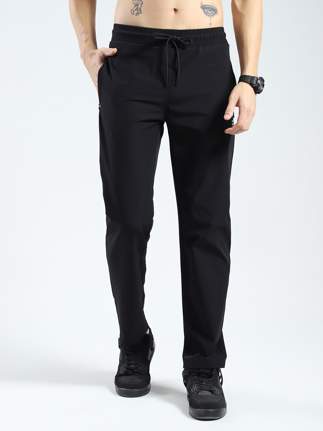 Rock.it Men Black Solid Regular Fit Lower