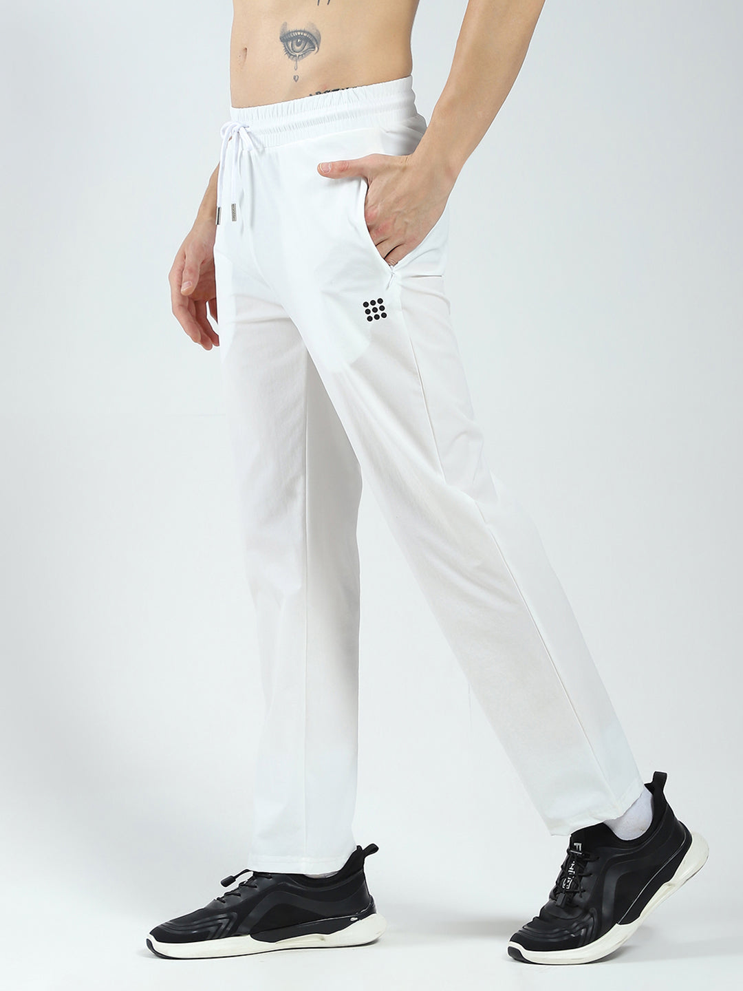 Rock.it Men White Solid Regular Fit Lower