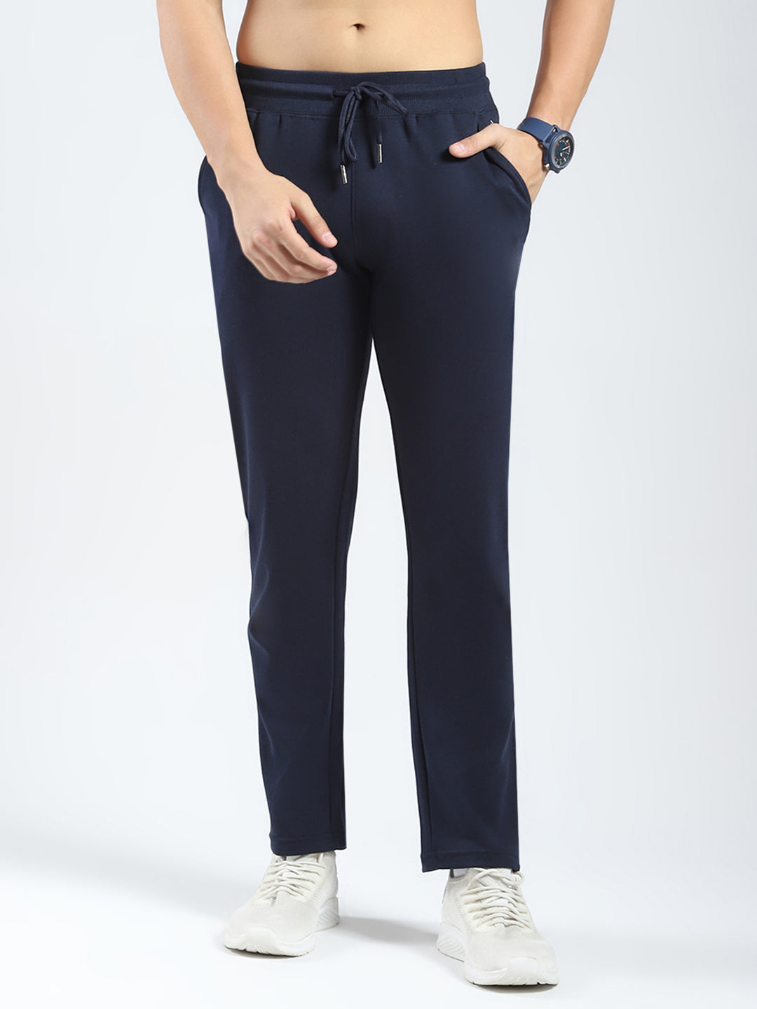 Rock.it Men Navy Blue Solid Regular Fit Lower