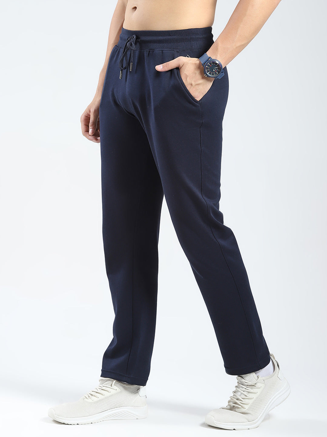 Rock.it Men Navy Blue Solid Regular Fit Lower