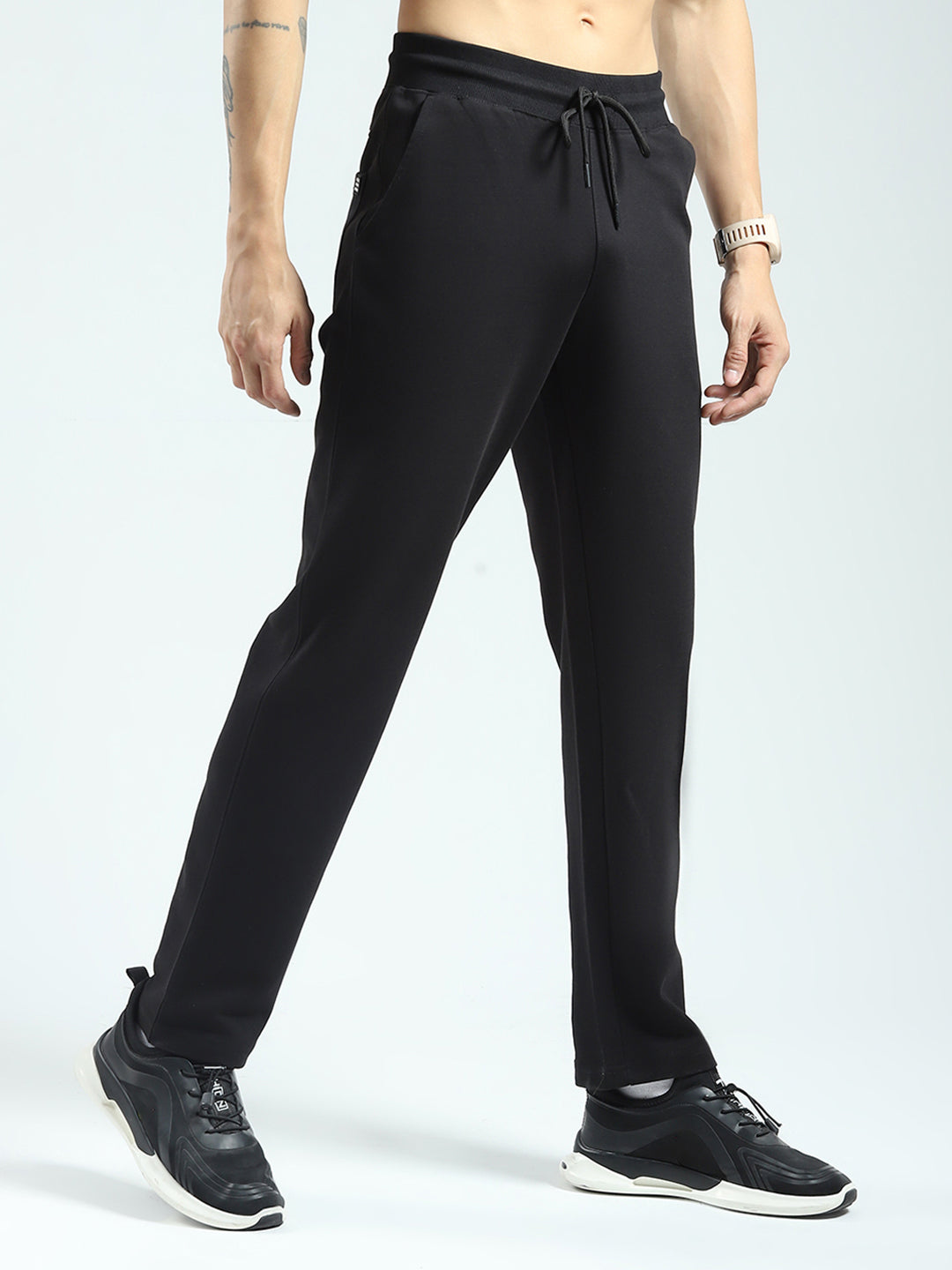 Rock.it Men Black Solid Regular Fit Lower