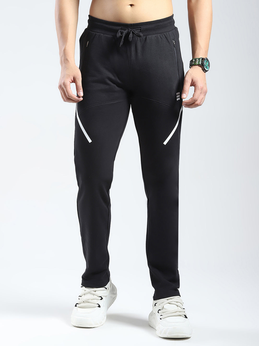 Rock.it Men Black Solid Regular Fit Lower