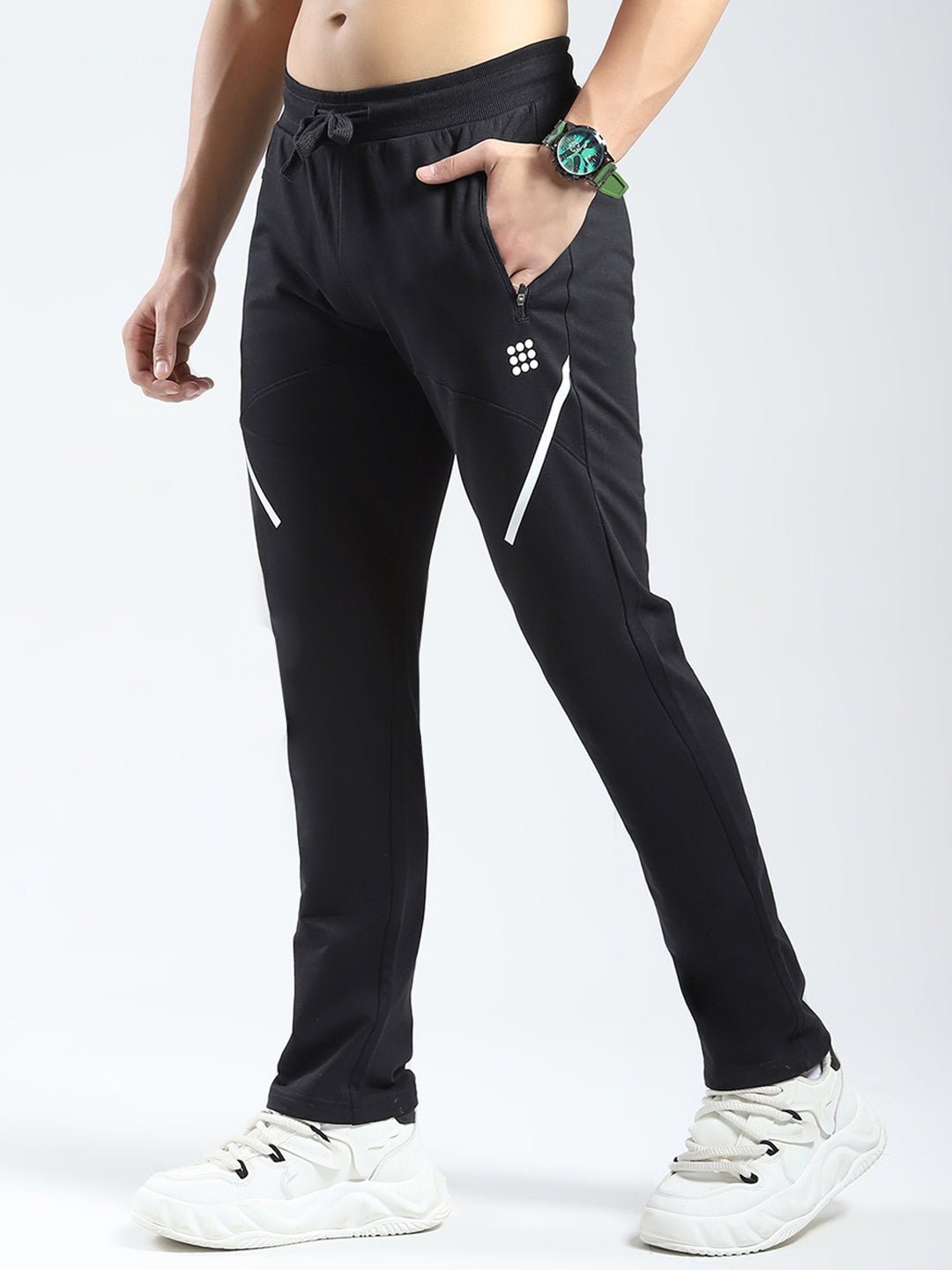 Rock.it Men Black Solid Regular Fit Lower