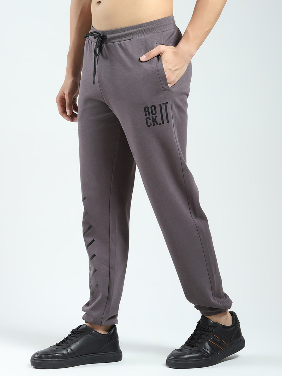 Rock.it Men Grey Printed Regular Fit Jogger