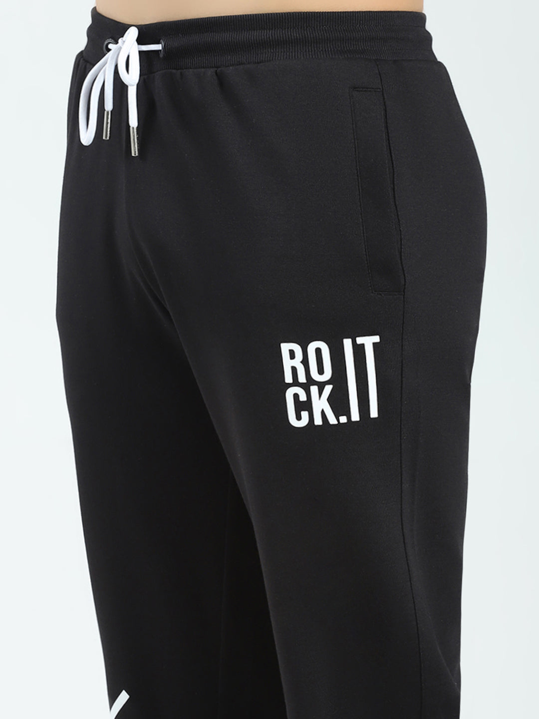 Rock.it Men Black Printed Regular Fit Jogger