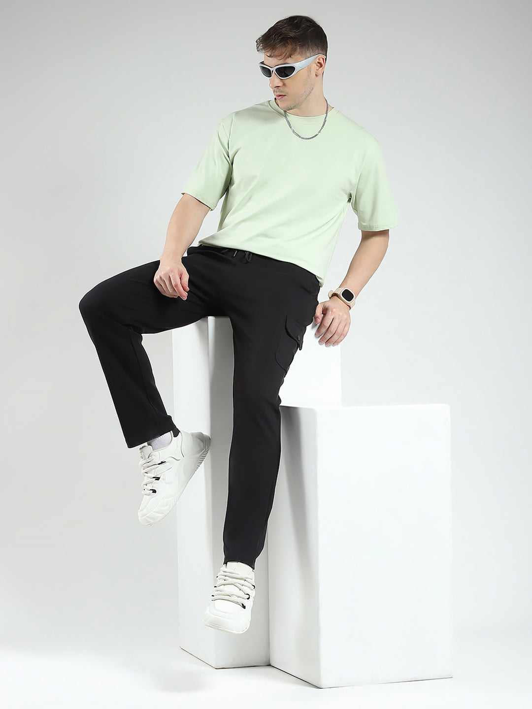 Rock.it Men Black Solid Regular Fit Lower