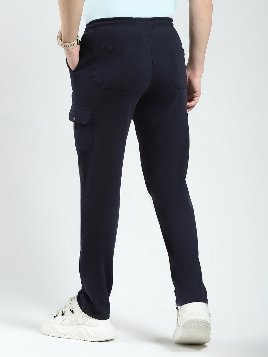 Rock.it Men Navy Blue Solid Regular Fit Lower