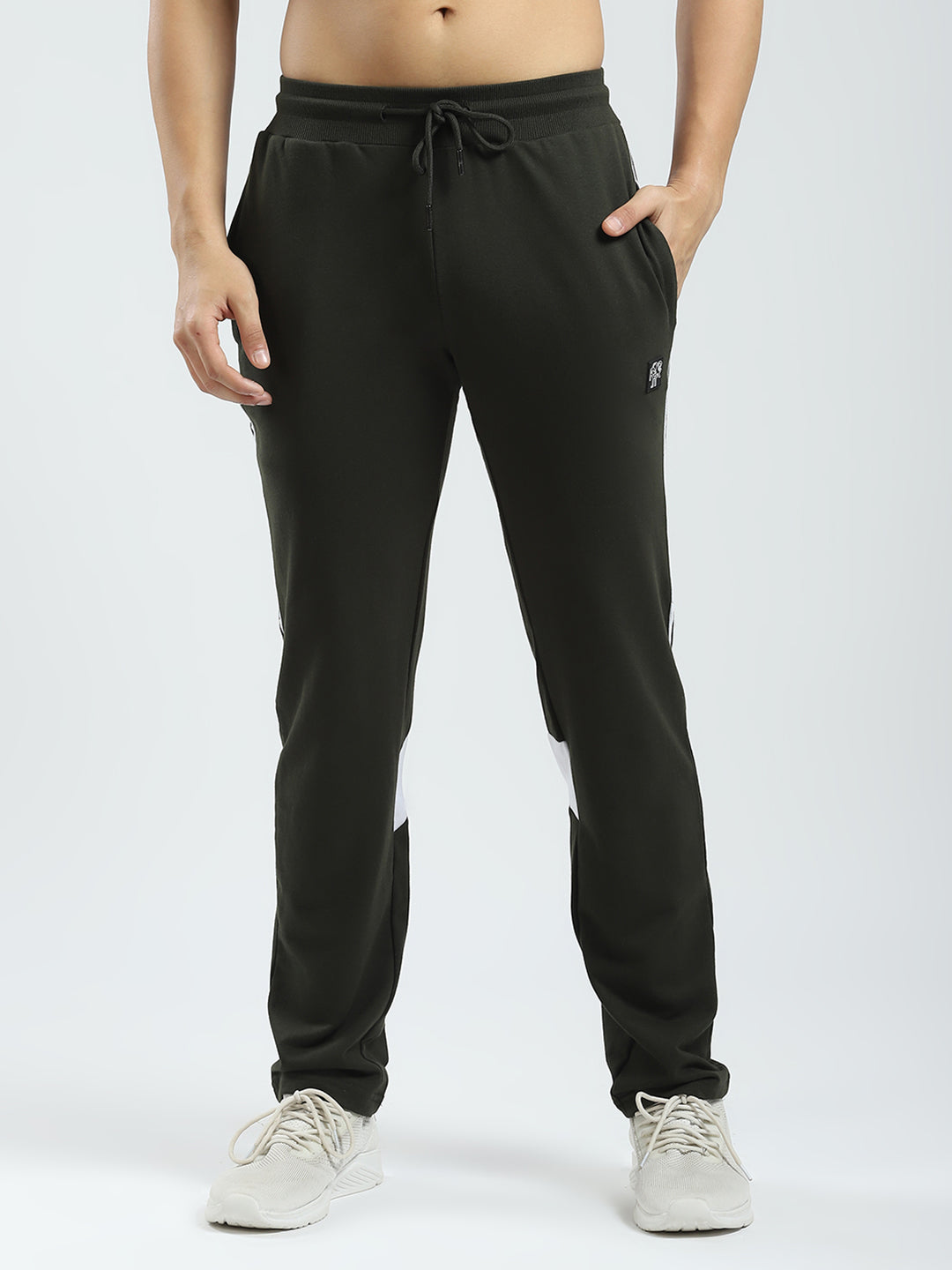 Rock.it Men Olive Solid Regular Fit Lower