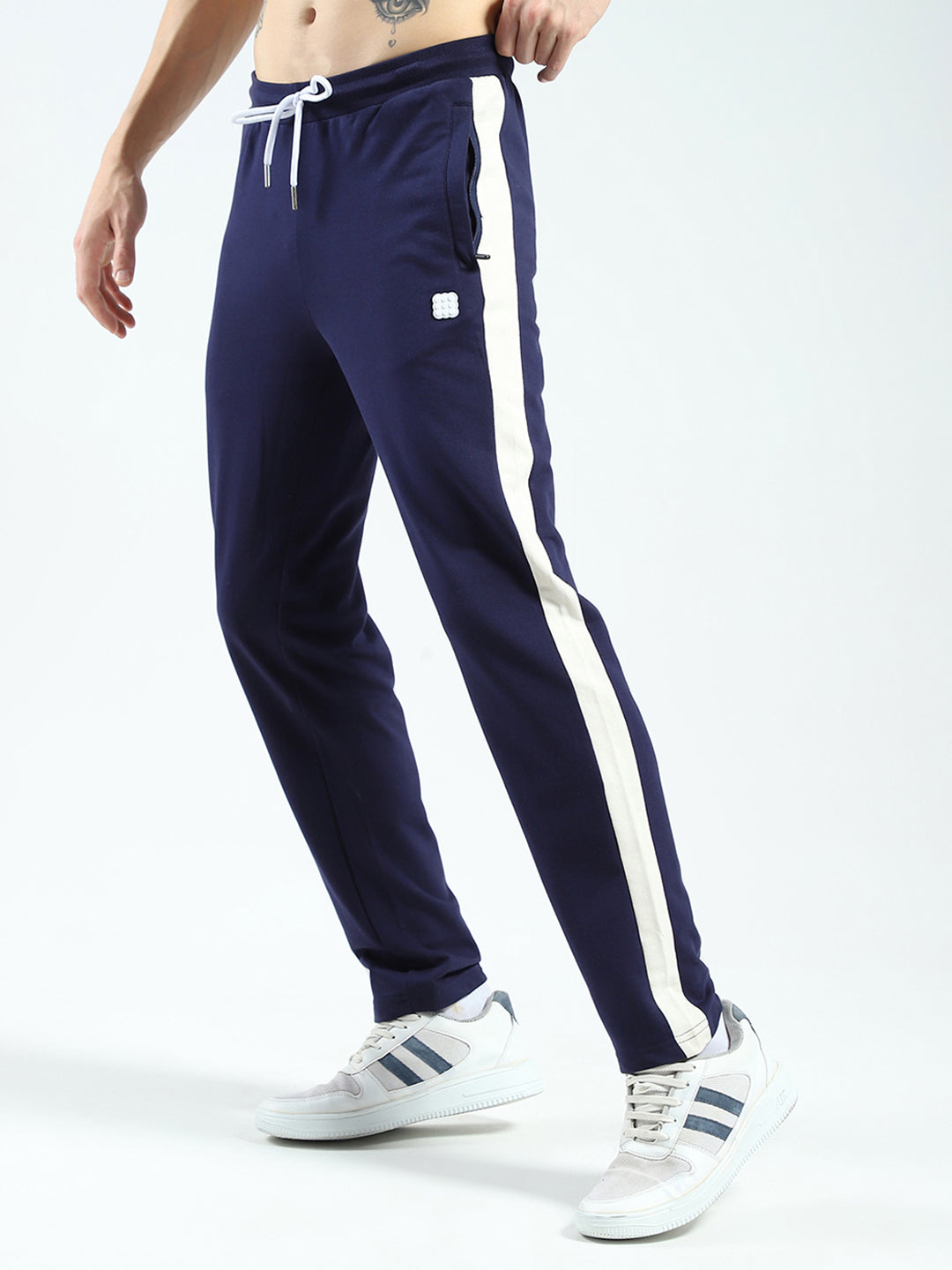 Rock.it Men Navy Blue Solid Regular Fit Lower
