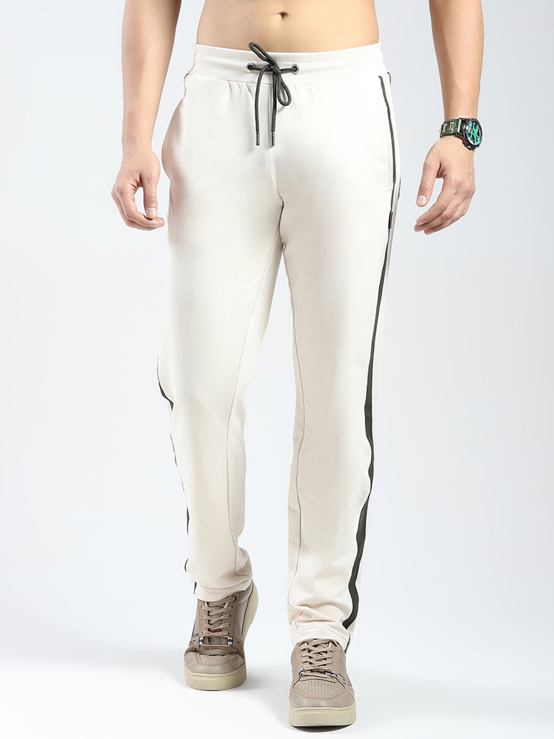 Rock.it Men Beige Solid Regular Fit Lower