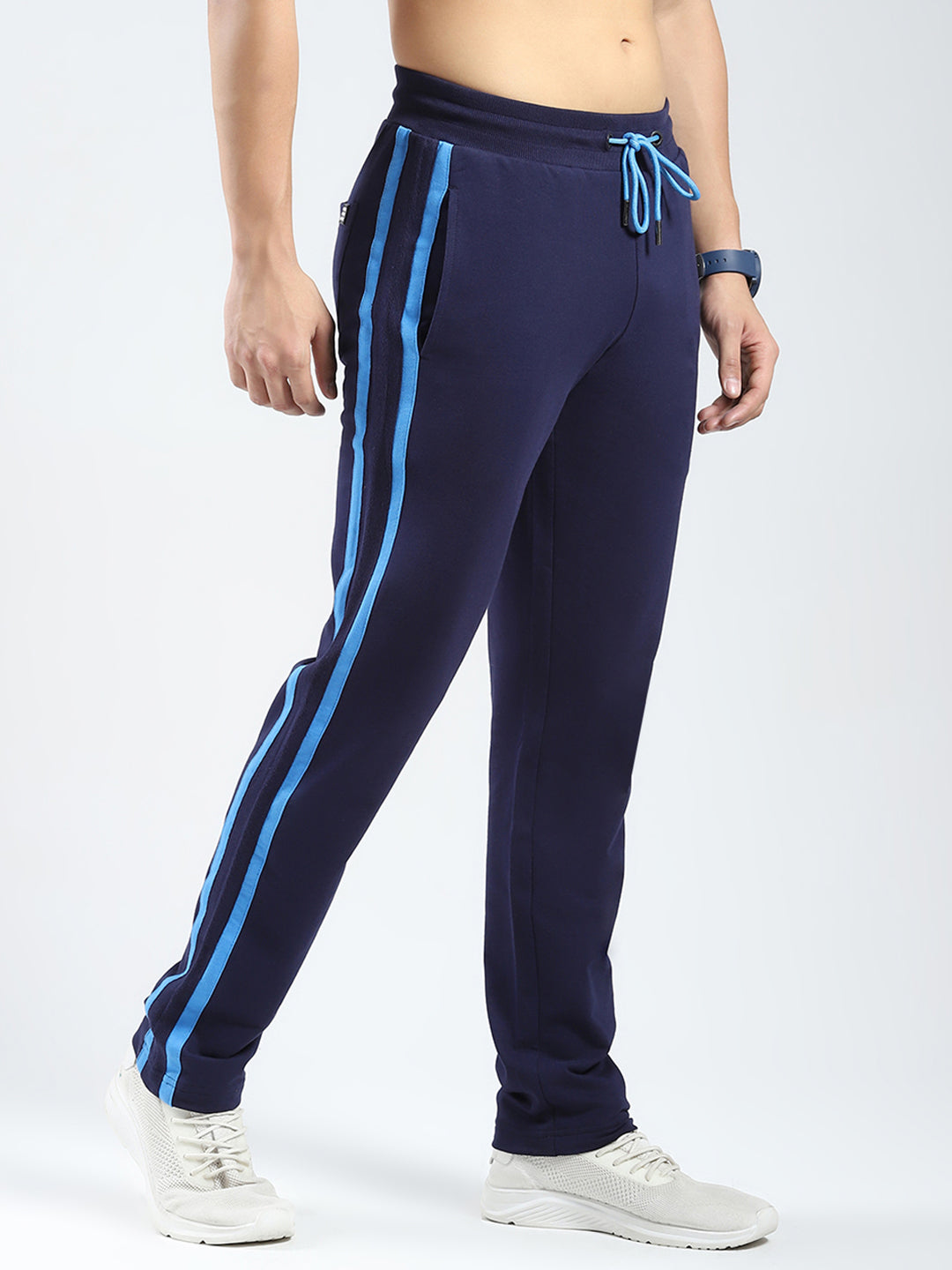 Rock.it Men Navy Blue Solid Regular Fit Lower