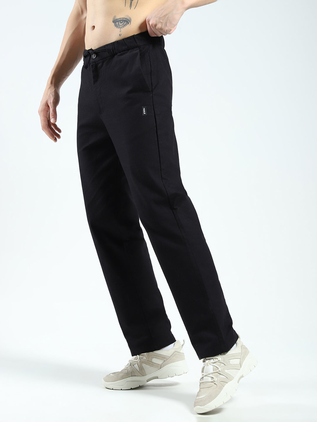 Rock.it Men Black Solid Regular Fit Lower