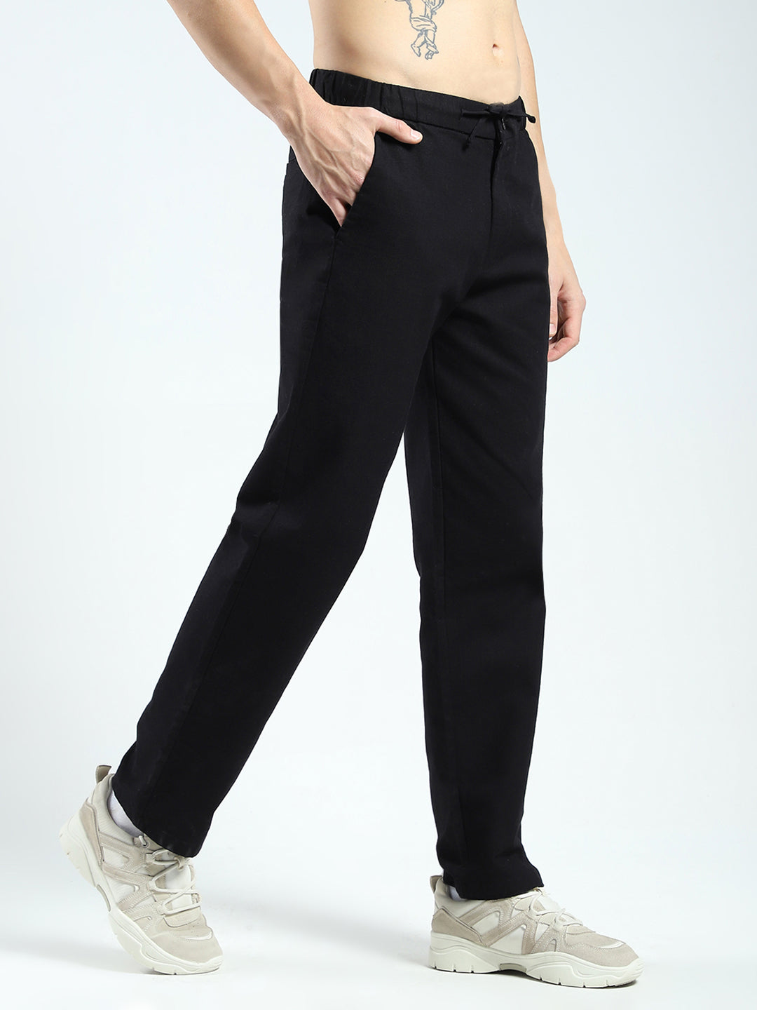 Rock.it Men Black Solid Regular Fit Lower