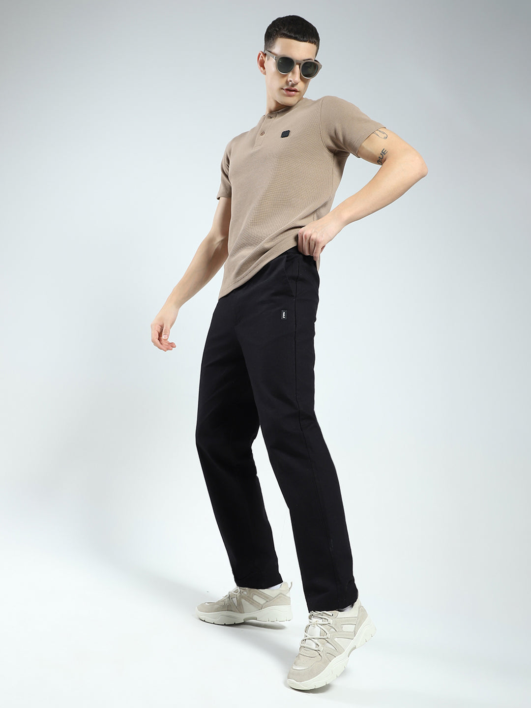 Rock.it Men Black Solid Regular Fit Lower