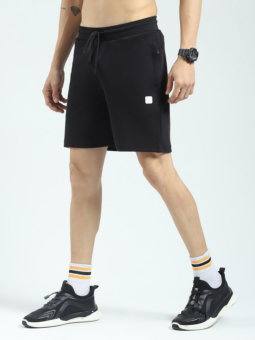 Rock.it Men Black Solid Regular Fit Shorts