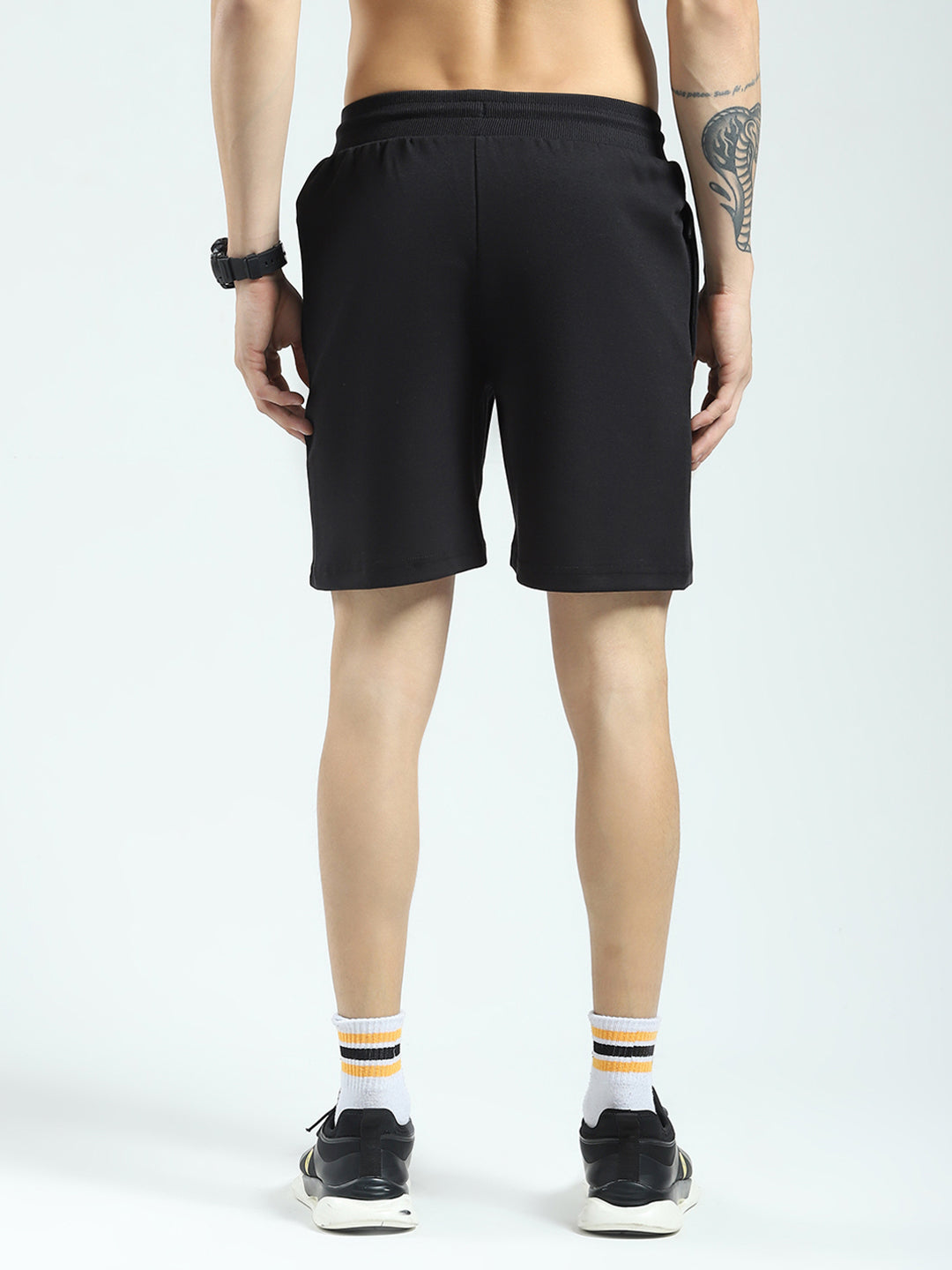 Rock.it Men Black Solid Regular Fit Shorts