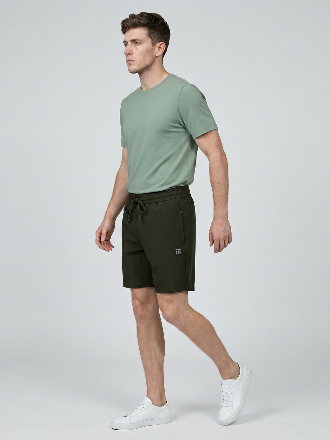 Rock.it Men Olive Solid Smart Fit Shorts