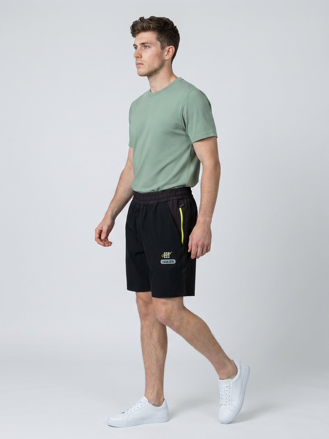 Rock.it Men Black Solid Regular Fit Shorts