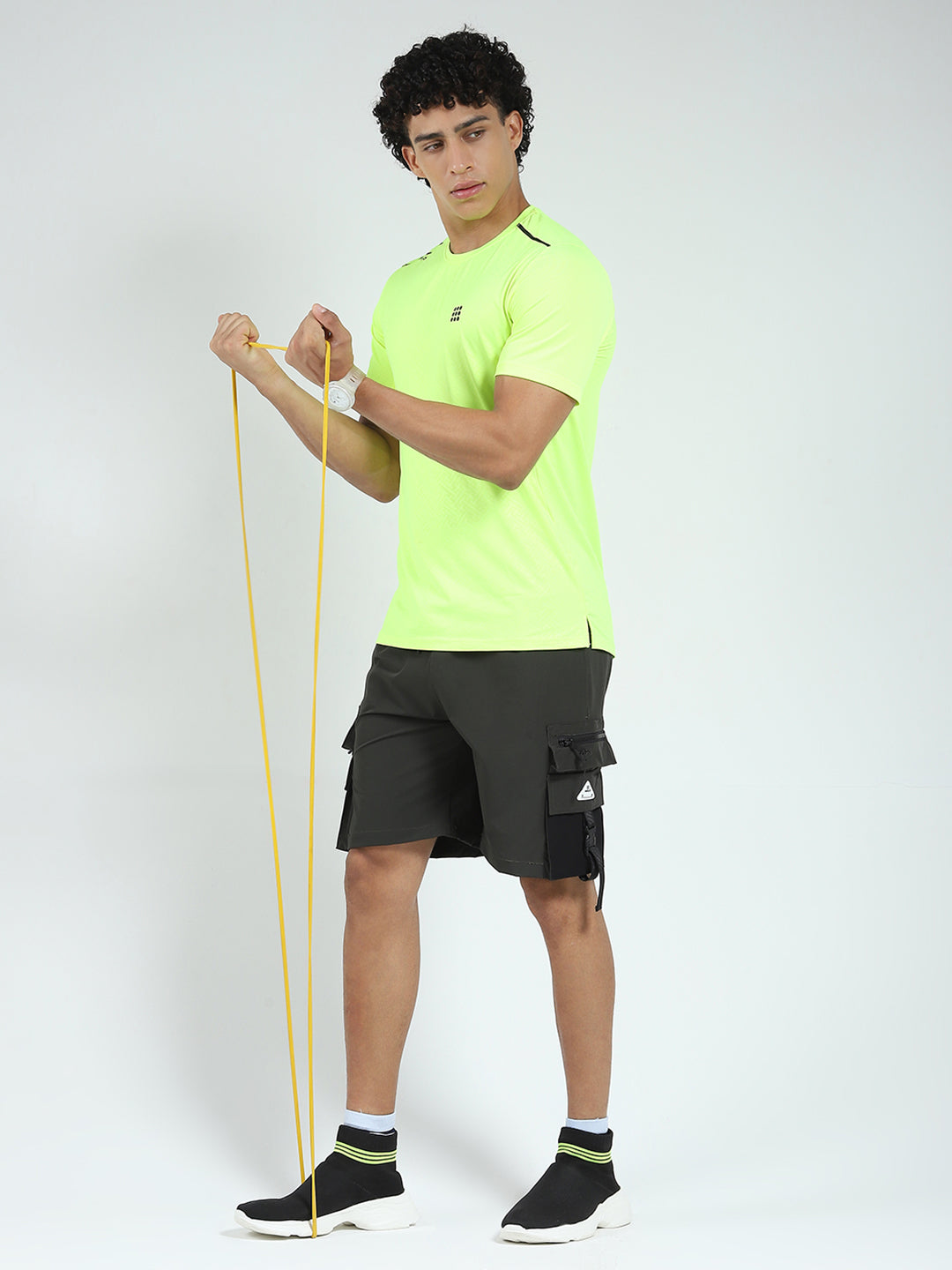 Rock.it Men Olive Solid Regular Fit Shorts