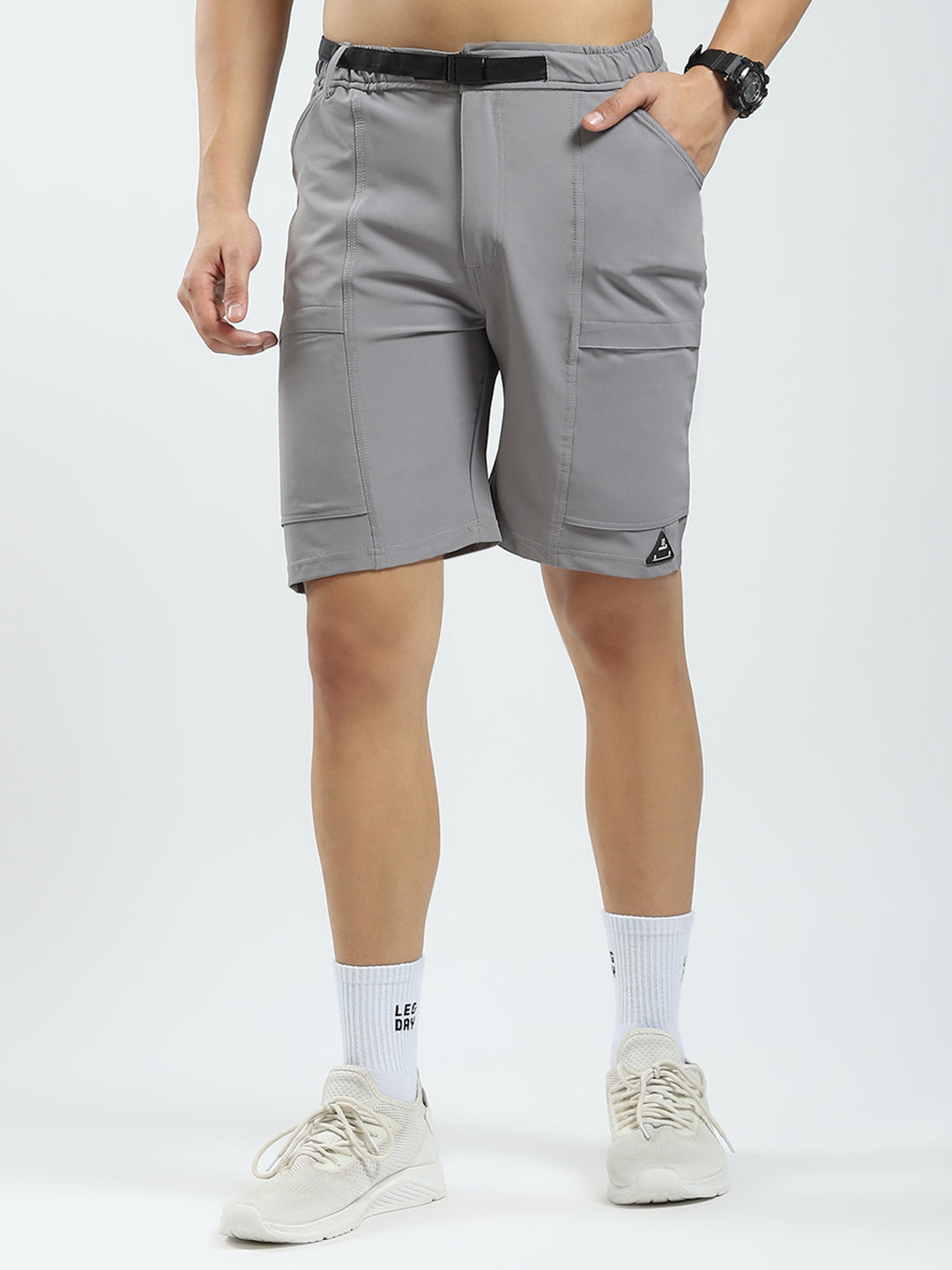 Rock.it Men Grey Solid Regular Fit Short