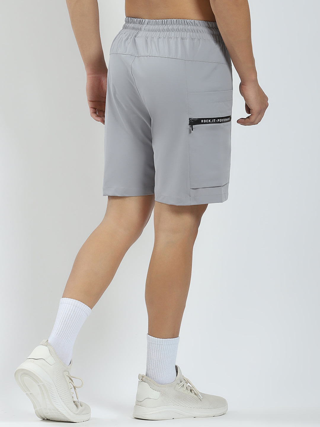 Rock.it Men Grey Solid Regular Fit Short
