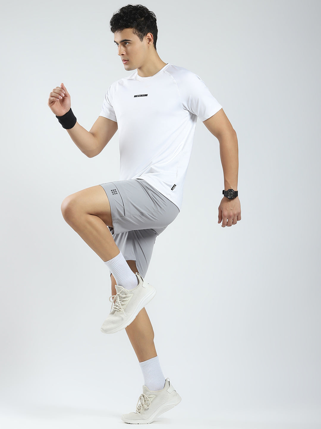 Rock.it Men Grey Solid Regular Fit Short