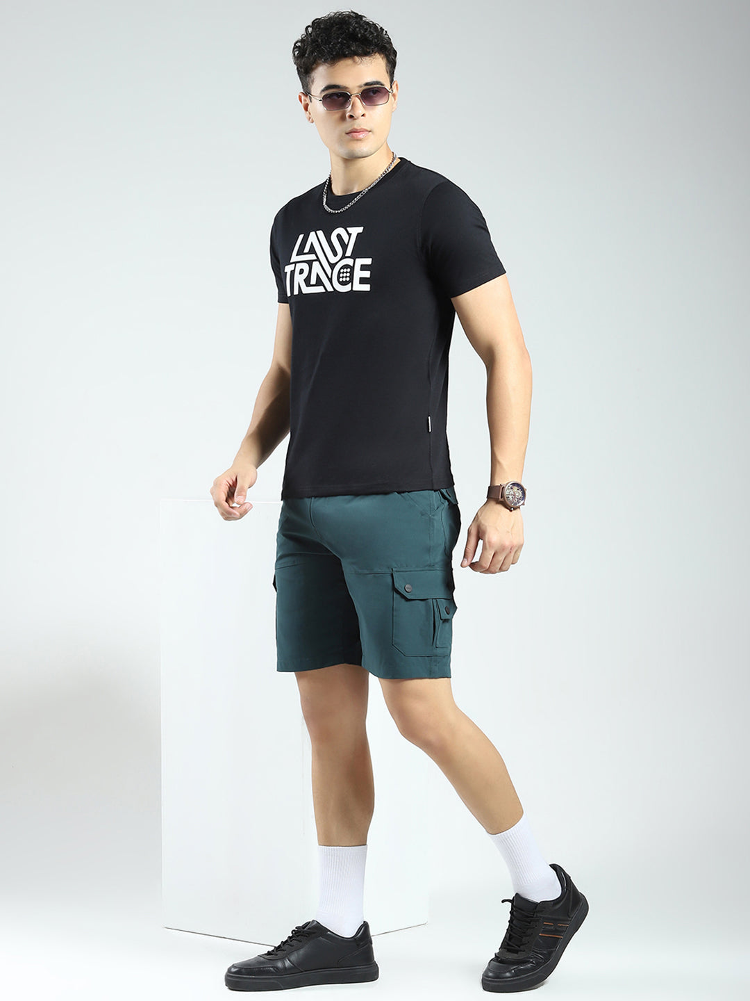 Rock.it Men Teal Blue Solid Regular Fit Shorts