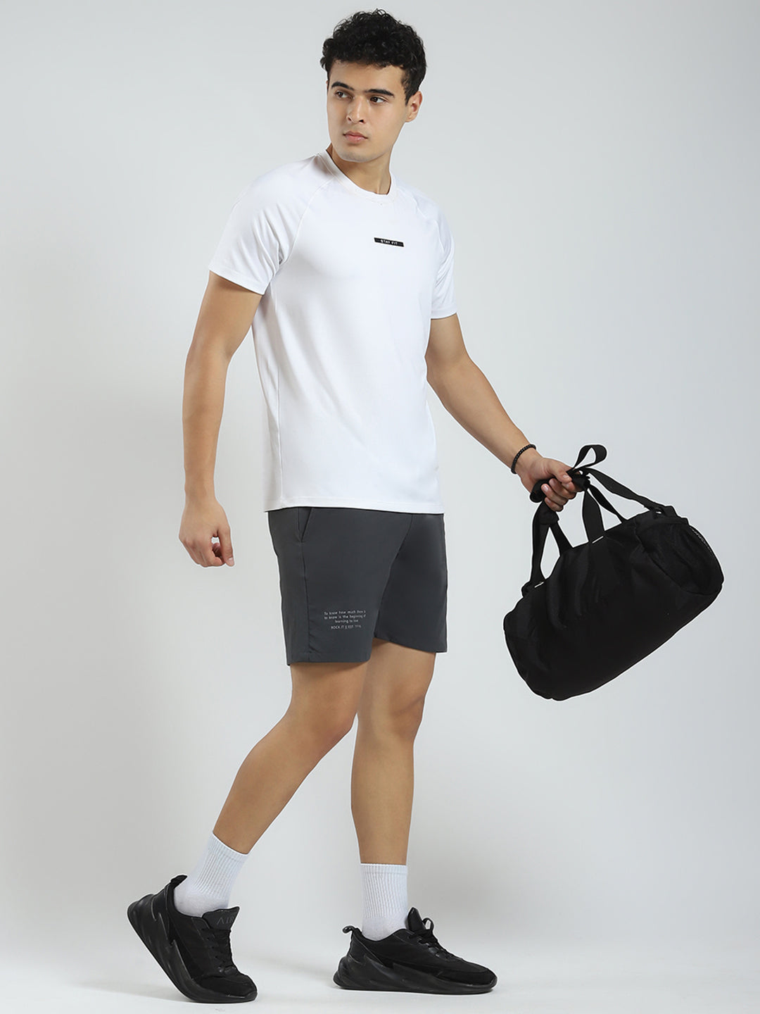 Rock.it Men Grey Solid Regular Fit Short