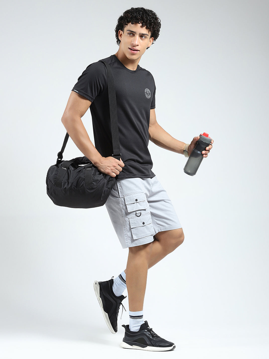 Rock.it Men Grey Solid Regular Fit Shorts