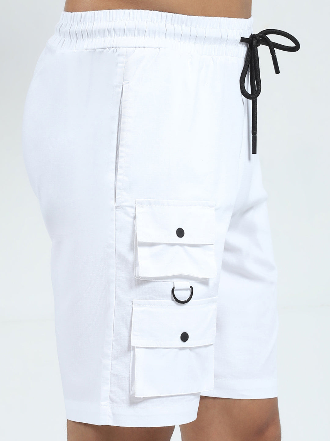 Rock.it Men White Solid Regular Fit Shorts