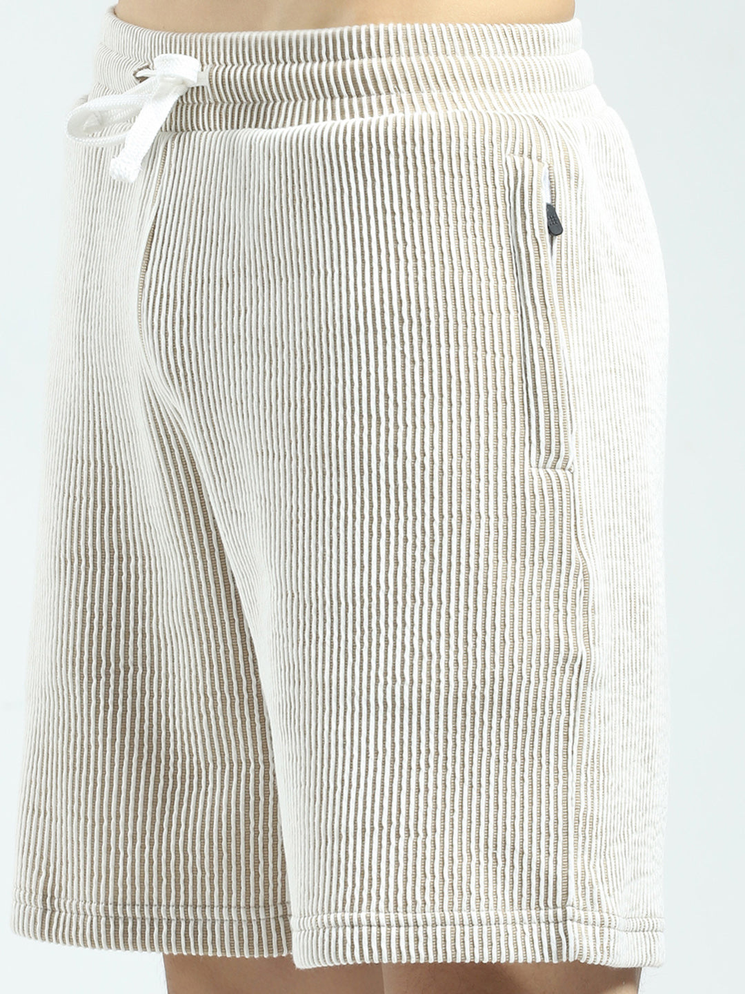 Rock.it Men Brown Stripe Collar Half Sleeve Cords Set