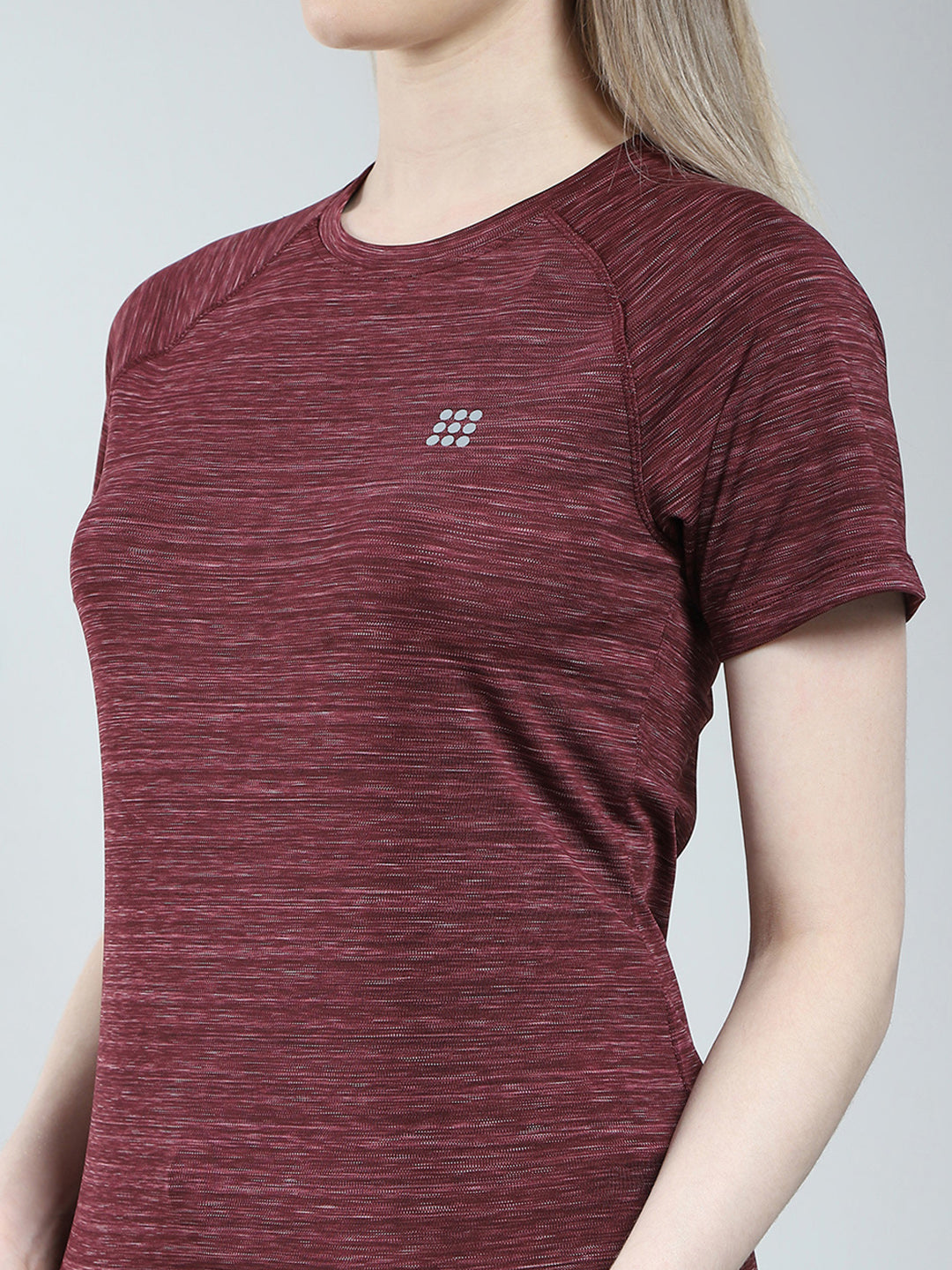 Rock.it Women Maroon Solid Round Neck Half Sleeve Top