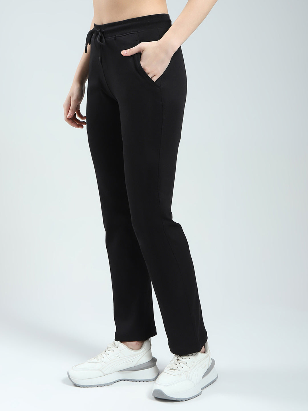 Rock.it Women Black Solid Regular Fit Lower