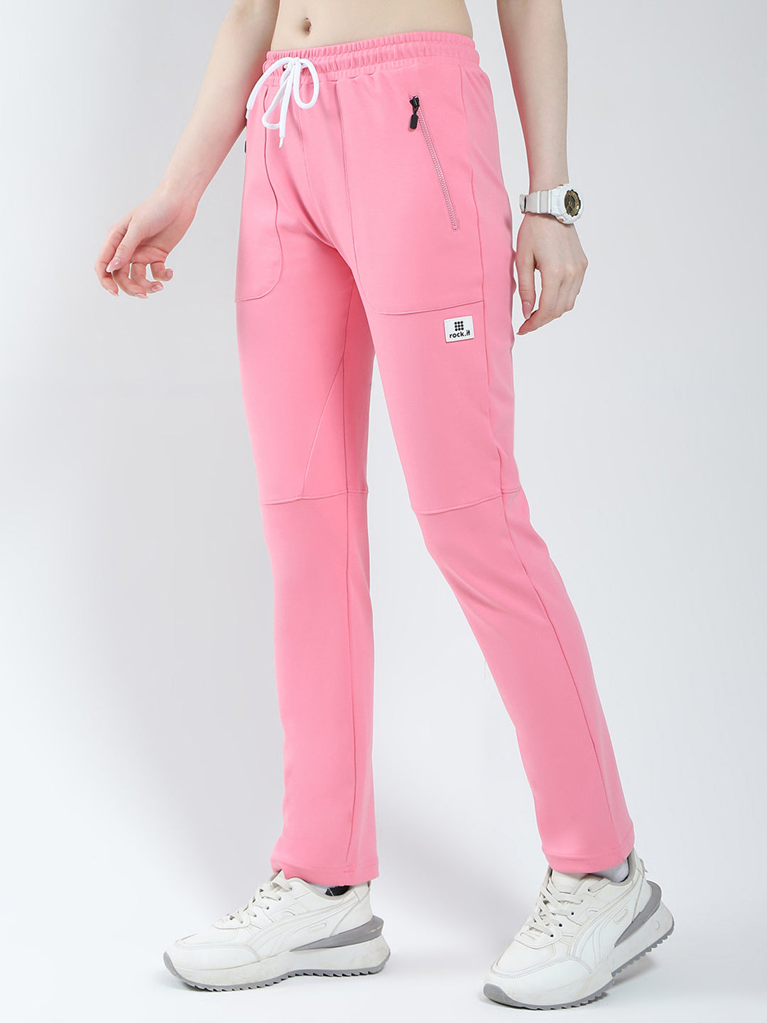 Rock.it Women Pink Solid Regular Fit Lower