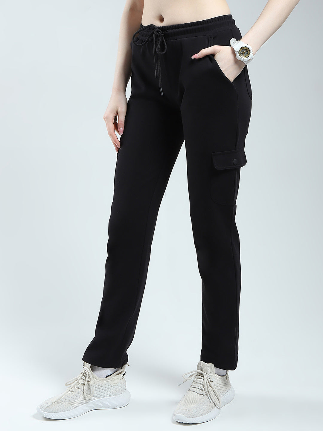 Rock.it Women Black Solid Regular Fit Lower