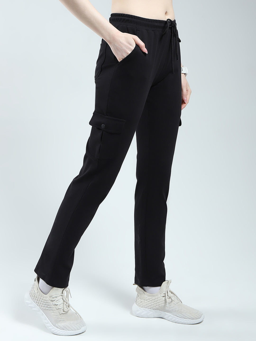 Rock.it Women Black Solid Regular Fit Lower