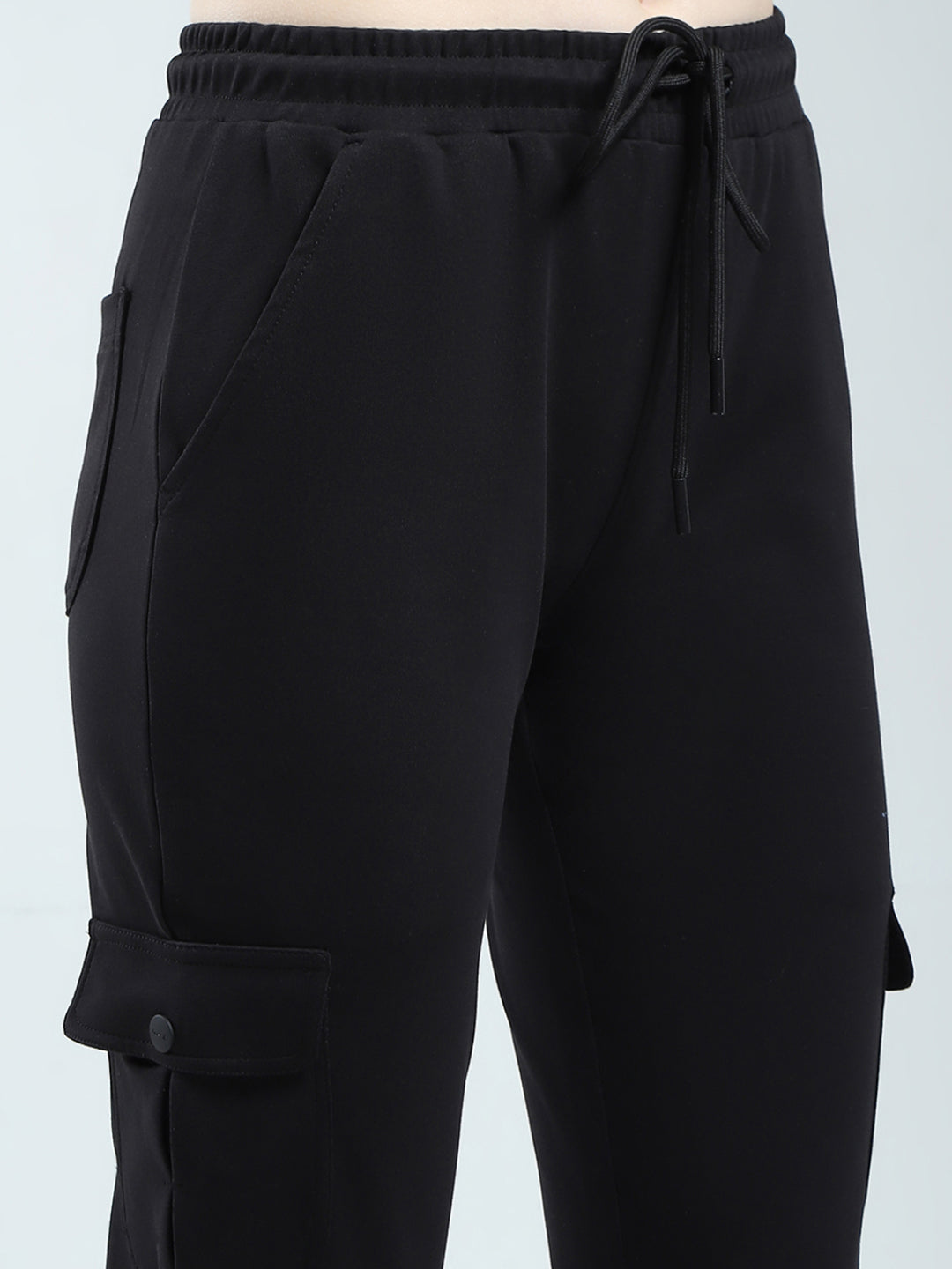 Rock.it Women Black Solid Regular Fit Lower