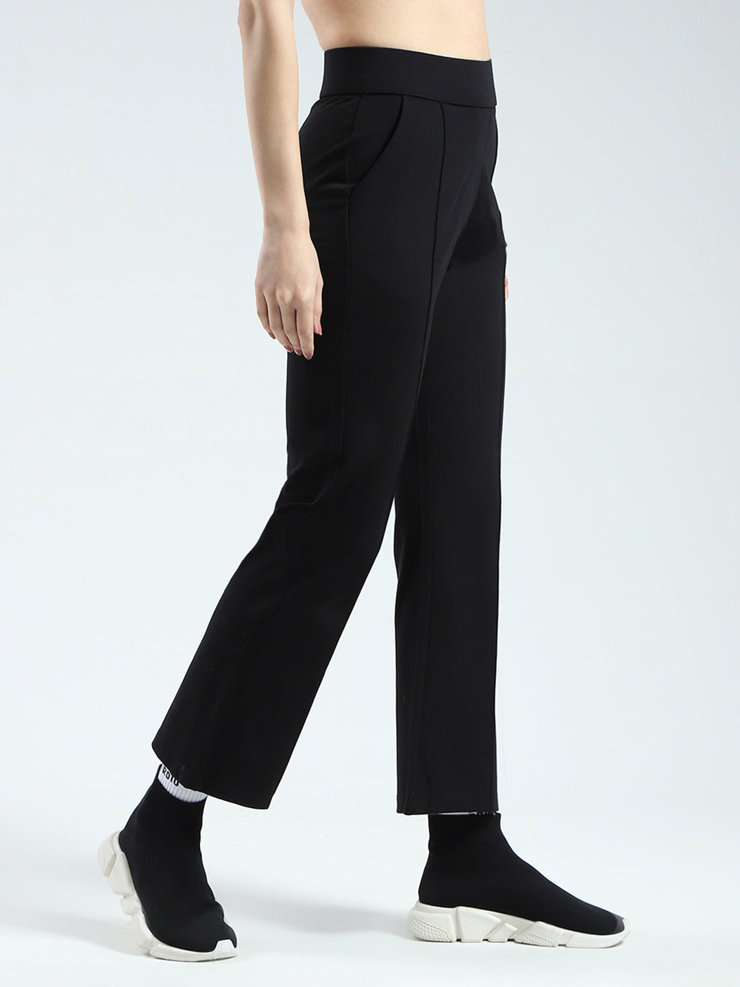 Rock.it Women Black Solid Regular Fit Pant