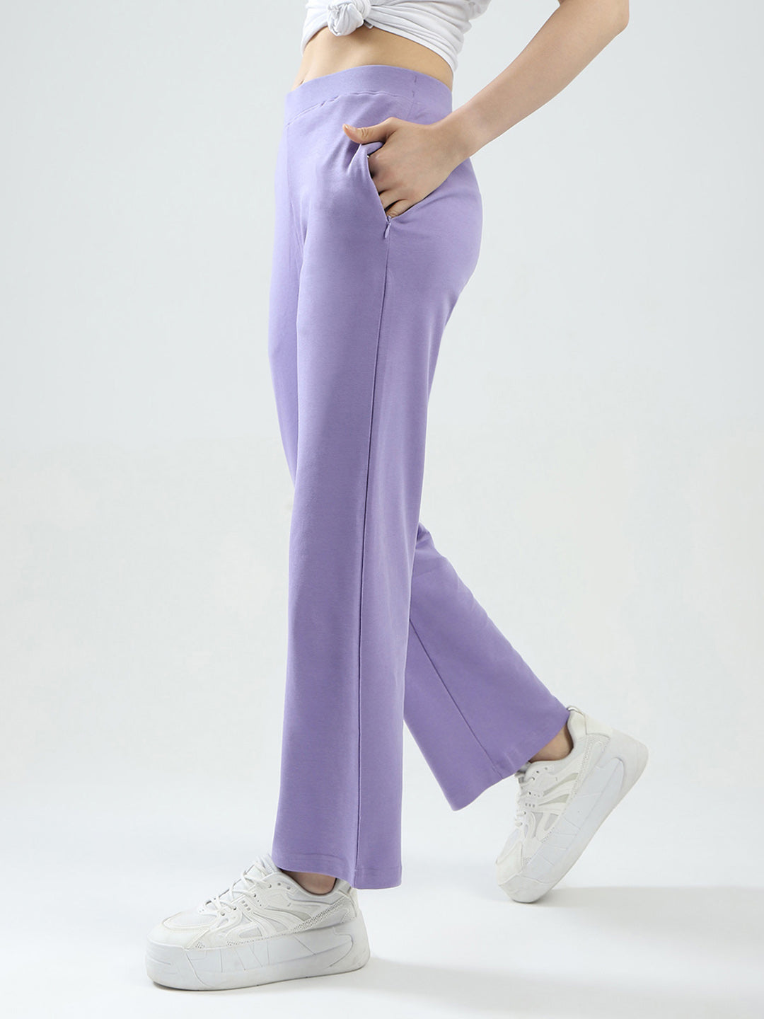 Rock.it Women Purple Solid Regular Fit Lower