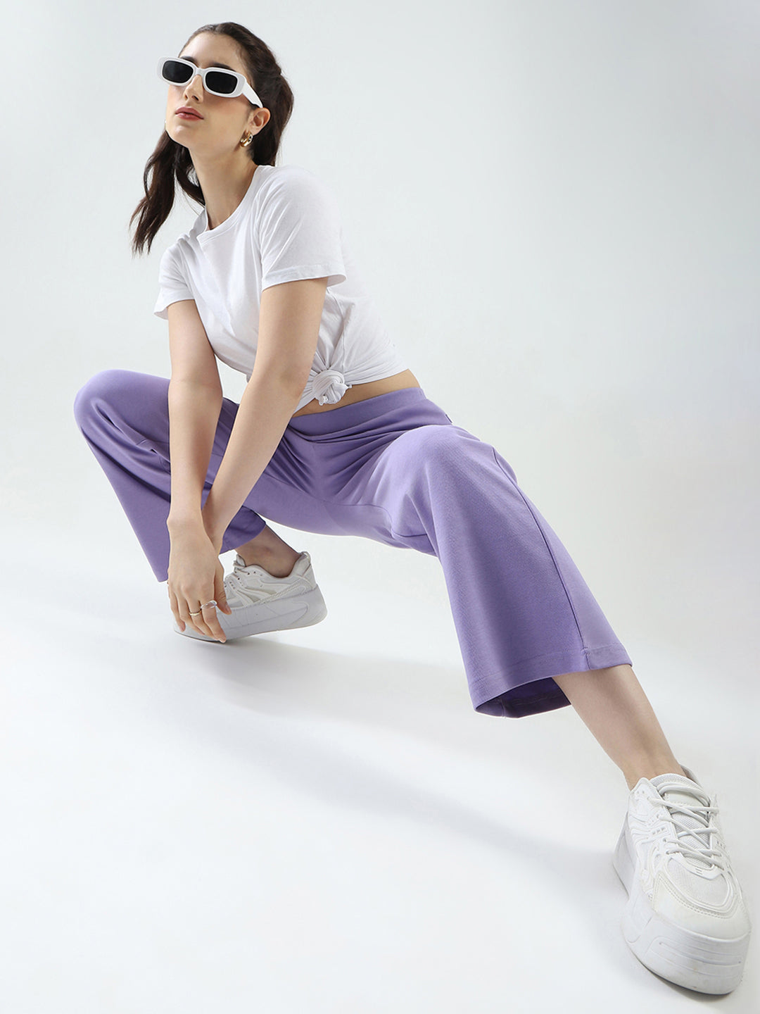 Rock.it Women Purple Solid Regular Fit Lower