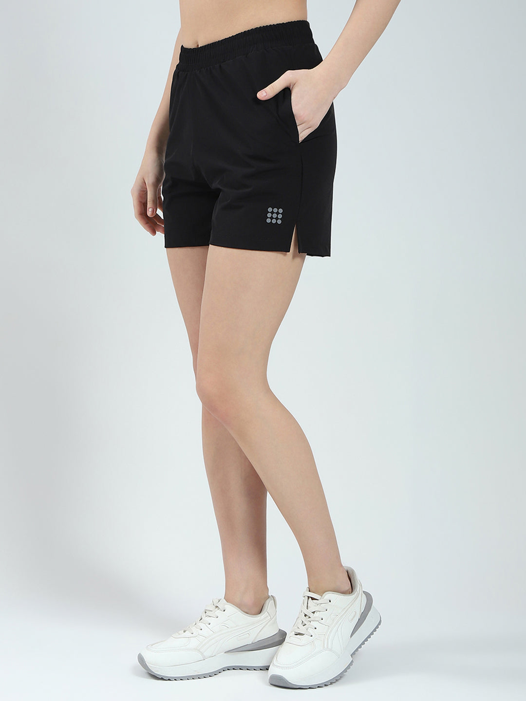 Rock.it Women Black Solid Regular Fit Short